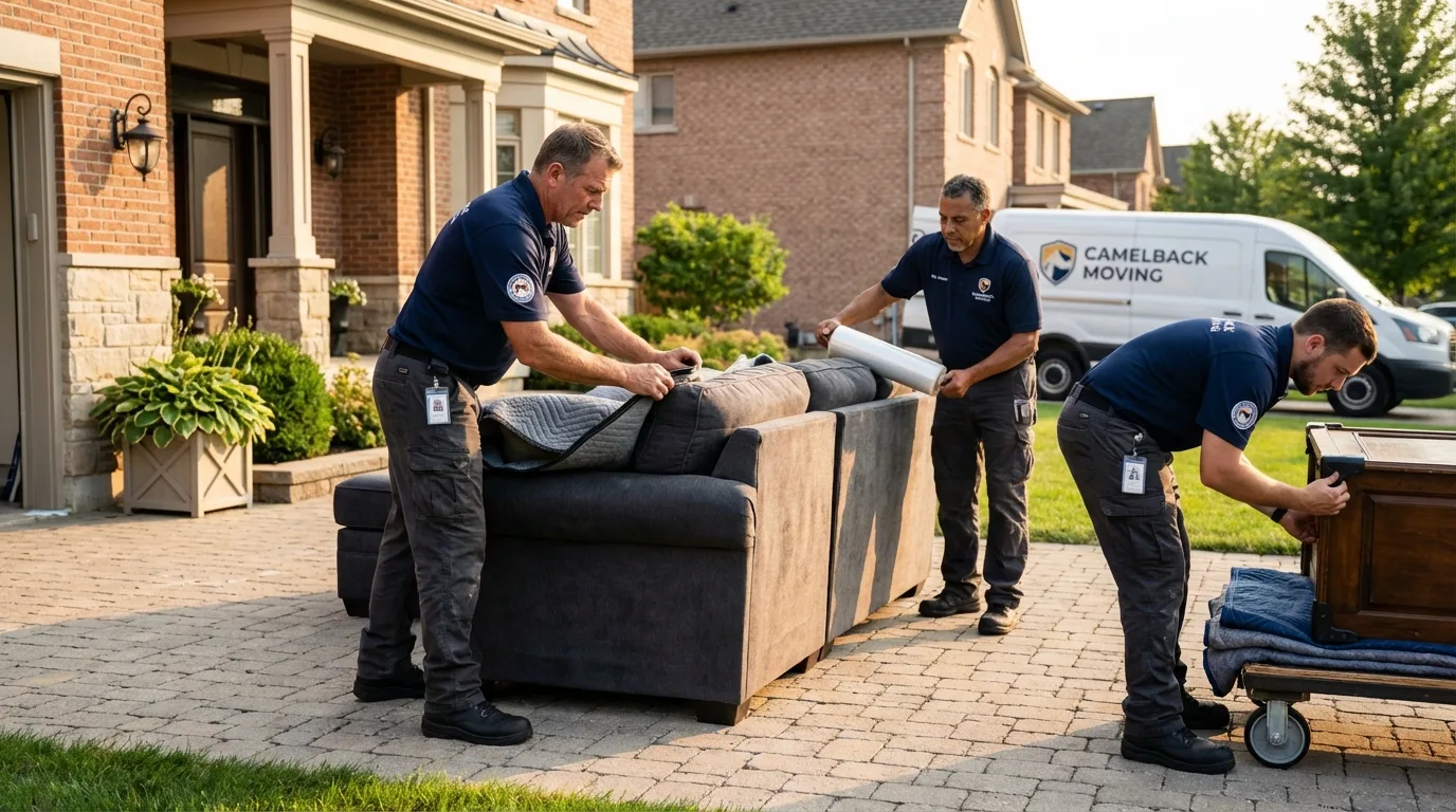 Large estate moving crew wrapping furniture in Smithville, TN